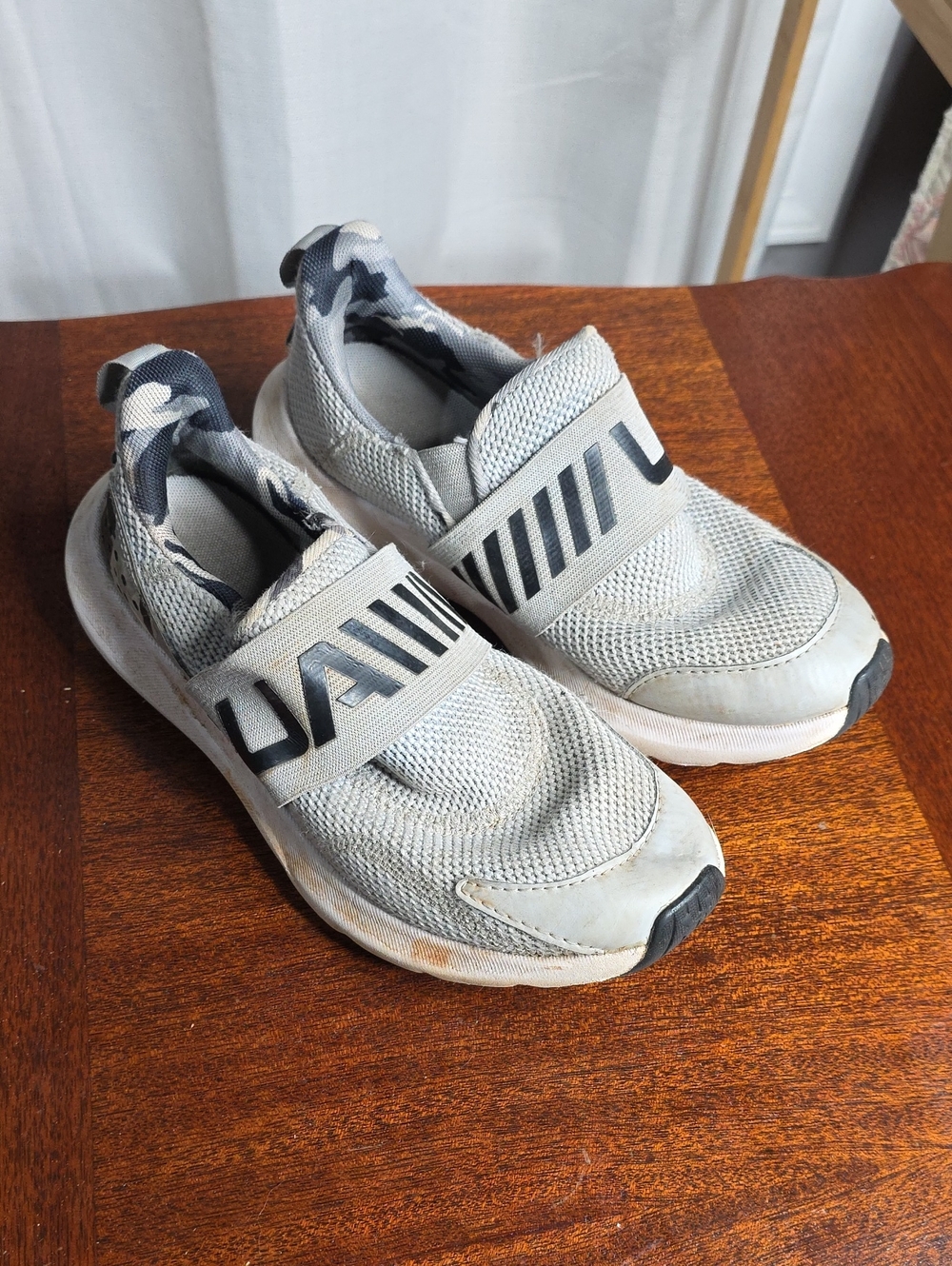 Under Armour Gray Slip-On Sneakers with Camo Collar